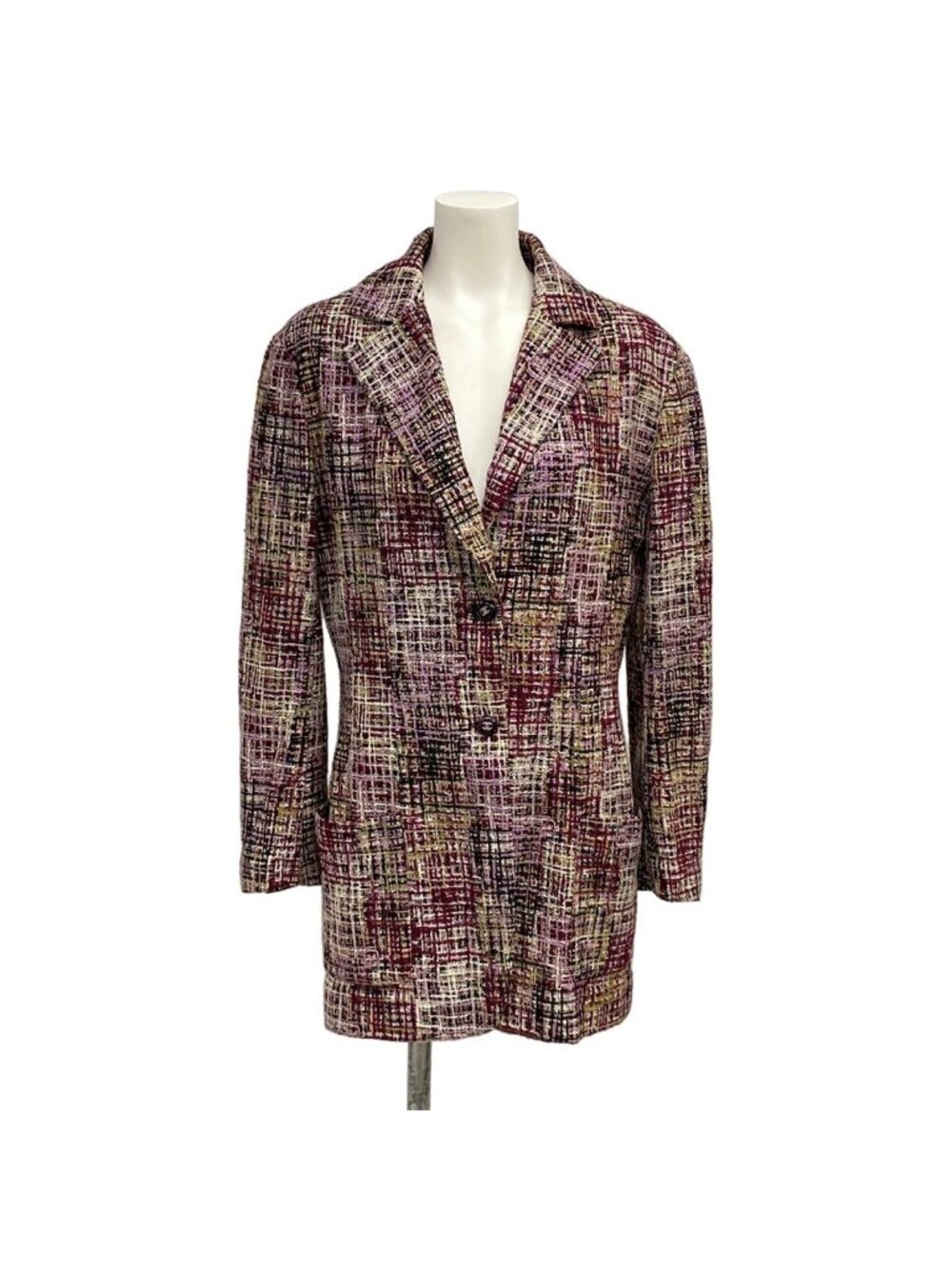 Chanel Jacket M Purple Bordeaux Multi Cotton